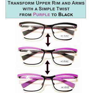 NWT- X-IDE MORA C4 Eyeglasses Purple Transformable